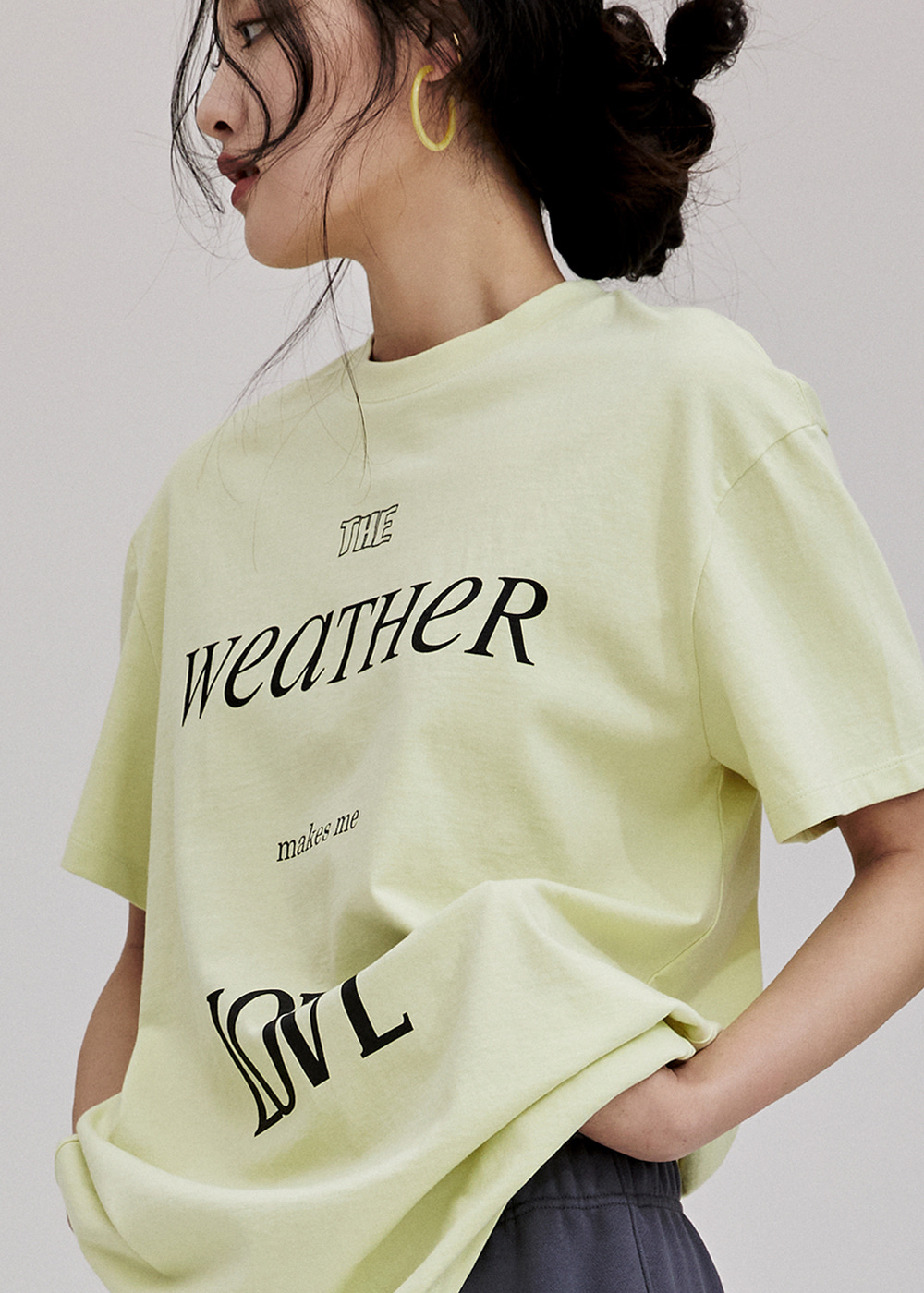 Weather Printed T-Shirt - Lime