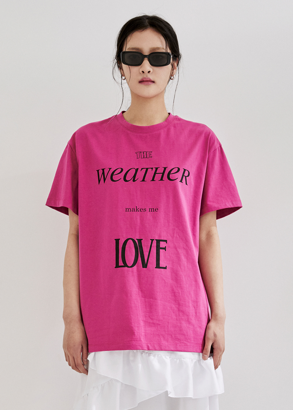 Weather Printed T-Shirt - Magenta